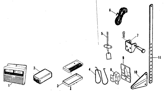 Installation Parts Diagram and Parts List for 13953500  Craftsman Garage Door Opener