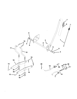 Mower Lift Diagram and Parts List for 917258790  Craftsman Lawn Tractor