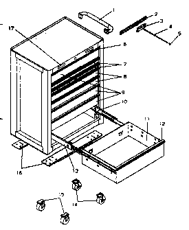 Chest Diagram and Parts List for 706597194  Craftsman Tool Stand & Cart