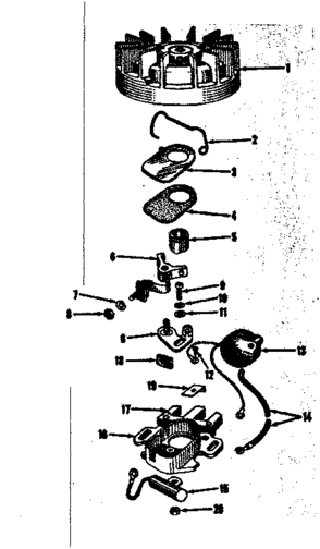 Magneto No. 27986 Diagram and Parts List for 14350020  Craftsman Engine