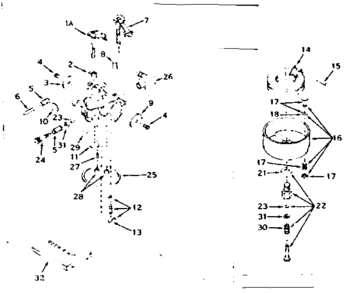 Carburetor Diagram and Parts List for 143617022  Craftsman Engine