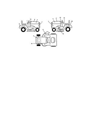 Decals Diagram and Parts List for 917271733  Craftsman Lawn Tractor