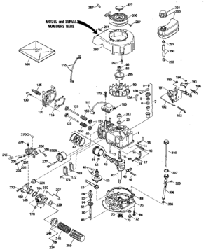 Replacement Parts Diagram and Parts List for 143414512  Craftsman Engine
