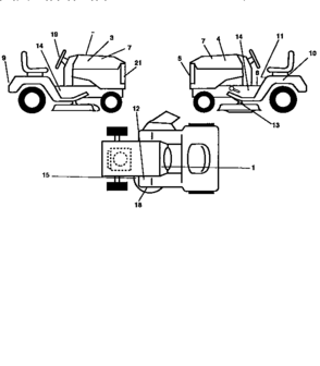 Decals Diagram and Parts List for 917258504  Craftsman Lawn Tractor