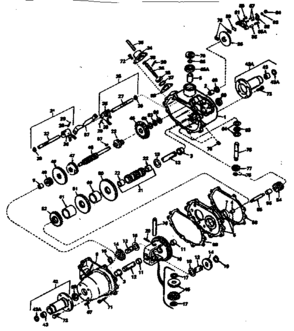Transaxle Diagram and Parts List for 143658A  Craftsman Lawn Tractor