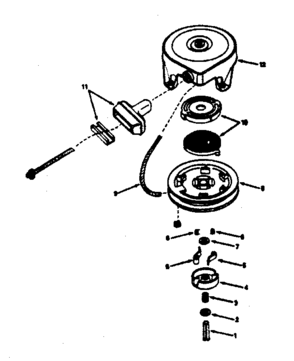 Rewind Starter No. 590633 Diagram and Parts List for 143786172  Craftsman Engine
