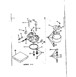 Carburetor Diagram and Parts List for 143629042  Craftsman Engine