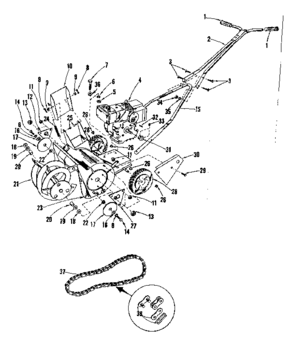 Replacement Parts Diagram and Parts List for 91781900  Craftsman Snow Blower