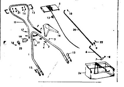 Handle Assembly Diagram and Parts List for 53681890  Craftsman Lawn Mower