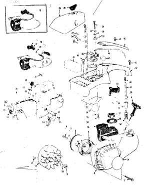 Main Frame Diagram and Parts List for 358352690  Craftsman Chainsaw
