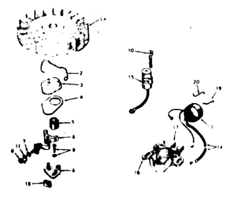 Magneto Diagram and Parts List for 143184152  Craftsman Engine