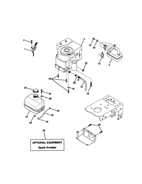 Engine Diagram and Parts List for 917271730  Craftsman Lawn Tractor