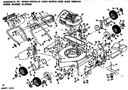Mower Deck Diagram and Parts List for 131978801  Craftsman Lawn Mower