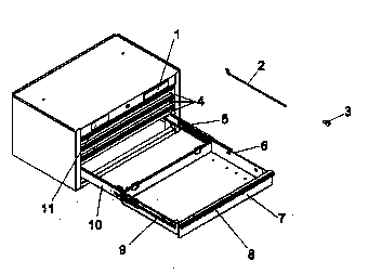 Chest Assy Diagram and Parts List for 706619830  Craftsman Tool Stand & Cart
