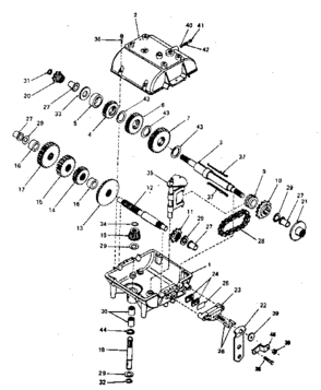 3-speed Transmission Diagram and Parts List for 143756A  Craftsman Lawn Tractor
