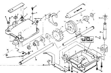 Gear Case Assembly Part Diagram and Parts List for 131978221  Craftsman Lawn Mower
