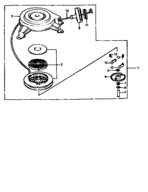 Recoil Starter Diagram and Parts List for 550GXV140A1KY  Craftsman Engine