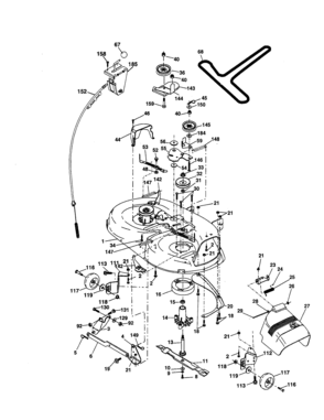 Mower Deck Diagram and Parts List for 917276760  Craftsman Lawn Tractor