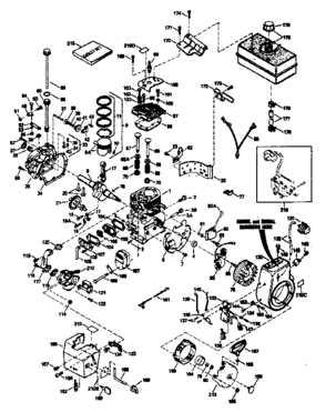 Basic Engine Diagram and Parts List for 143796072  Craftsman Engine