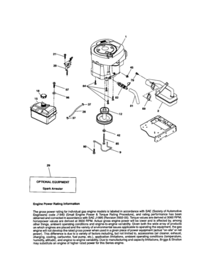 Engine Diagram and Parts List for 917289073  Craftsman Lawn Tractor