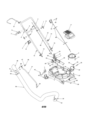 Handle/drive Control/hose Diagram and Parts List for 247770990  Craftsman Leaf Blower / Vacuum