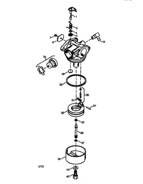 Carburetor 640124 Diagram and Parts List for 143983500  Craftsman Engine