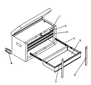 Tool Box Diagram and Parts List for 706597842  Craftsman Tool Stand & Cart