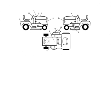 Decals Diagram and Parts List for 917986411  Craftsman Lawn Tractor