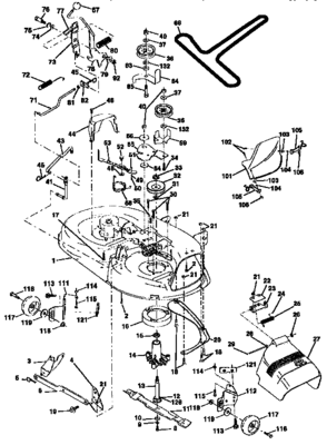 Mower Deck Diagram and Parts List for 917258540  Craftsman Lawn Tractor