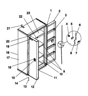 Cabinet Parts Diagram and Parts List for 706594760  Craftsman Tool Stand & Cart