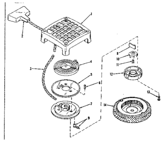 Rewind Starter No. 29415 Diagram and Parts List for 14391250  Craftsman Engine