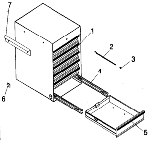 Cabinet Parts Diagram and Parts List for 706651422  Craftsman Tool Stand & Cart