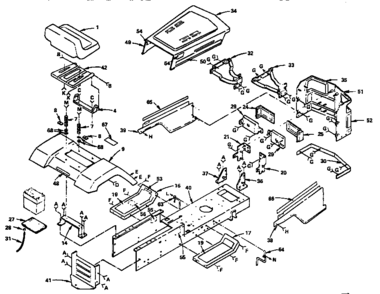 Enclosure Diagram and Parts List for 917255727  Craftsman Lawn Tractor