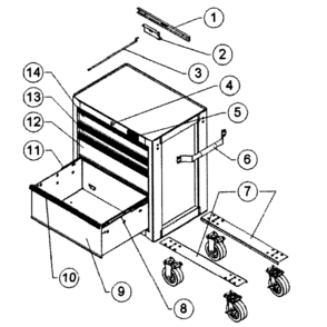 Main Assy Diagram and Parts List for 706183911  Craftsman Tool Stand & Cart