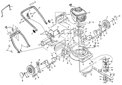 Main Frame Diagram and Parts List for 917372430  Craftsman Lawn Mower