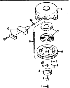 Rewind Starter No. 590420a Diagram and Parts List for 143354352  Craftsman Engine