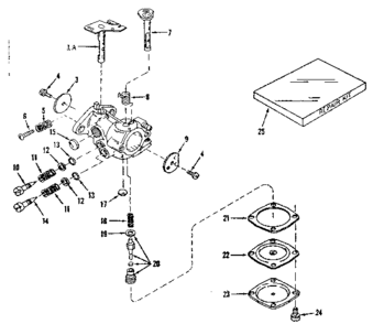 Carburetor No. 630875 (power Products) Diagram and Parts List for 143123021  Craftsman Engine