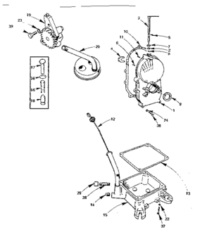 Gear Cover, Oil Base And Oil Pump Group Diagram and Parts List for 739BF-MS2833E  Craftsman Engine