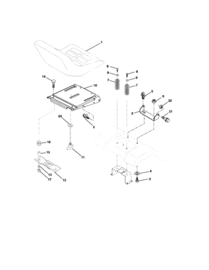Seat Assembly Diagram and Parts List for 917273661  Craftsman Lawn Tractor