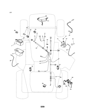 Electrical Diagram and Parts List for 917254690  Craftsman Lawn Tractor