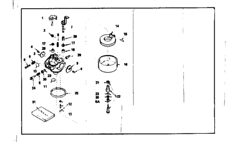 Carburetor No. 632351 Diagram and Parts List for 143756082  Craftsman Engine