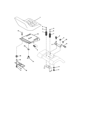 Seat Assembly Diagram and Parts List for 917274391  Craftsman Lawn Tractor