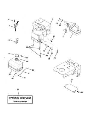 Engine Diagram and Parts List for 917252800  Craftsman Lawn Tractor