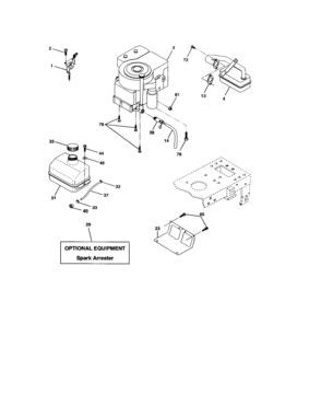 Engine Diagram and Parts List for 917273352  Craftsman Lawn Tractor