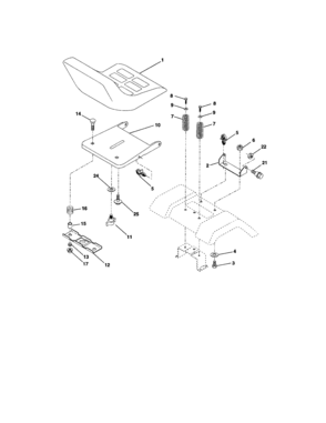 Seat Assembly Diagram and Parts List for 917271644  Craftsman Lawn Tractor