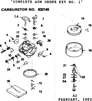 Replacement Parts Diagram and Parts List for 143304162  Craftsman Engine
