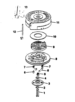 Rewind Starter No. 590621 Diagram and Parts List for 143374132  Craftsman Engine