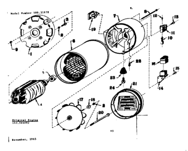 Part Location Diagram of E-24020-B Craftsman Rotor assembly