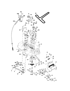Mower Deck Diagram and Parts List for 917276815  Craftsman Lawn Tractor
