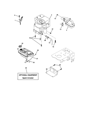 Engine Diagram and Parts List for 917273590  Craftsman Lawn Tractor